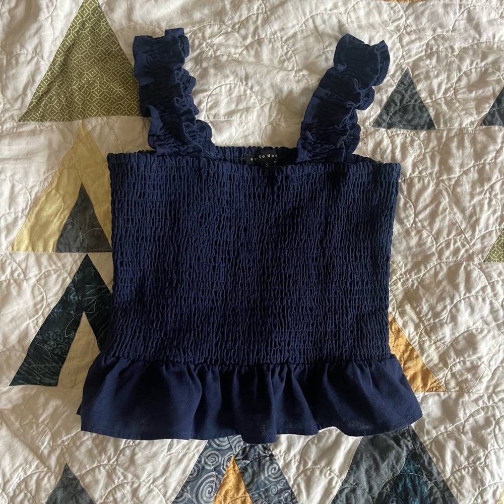 Dark blue crop top